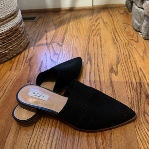 Stylish Black Knit Mules by Steve Madden